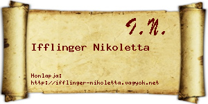 Ifflinger Nikoletta névjegykártya